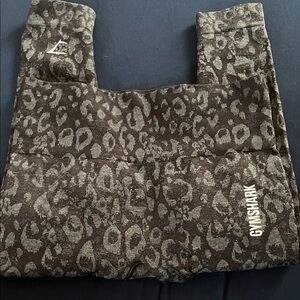 Gymshark Animal Print Leggings in Navy and Cream